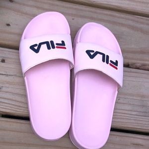 Pink Fila Slides